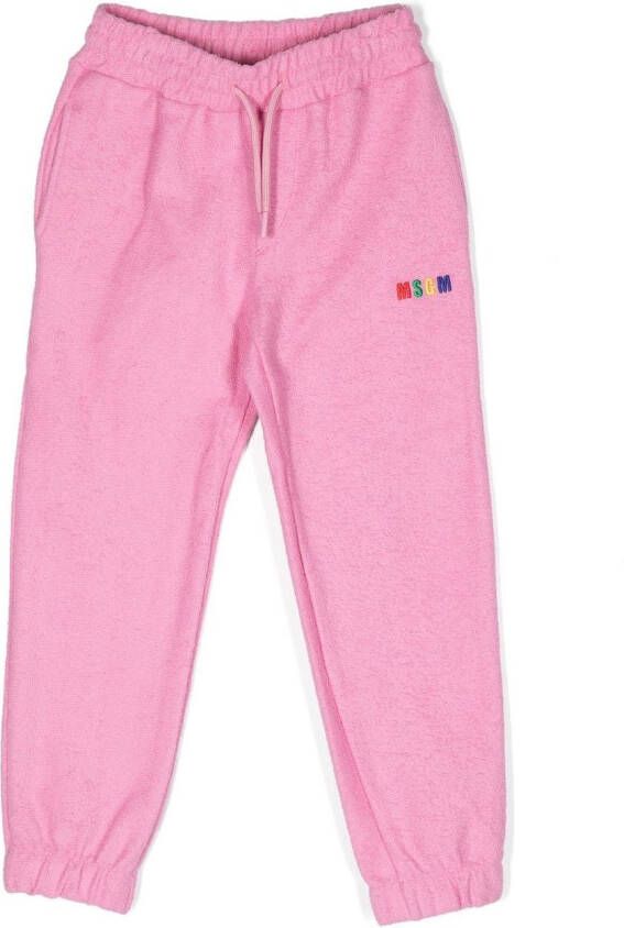 MSGM Kids Trainingsbroek met geborduurd logo Roze