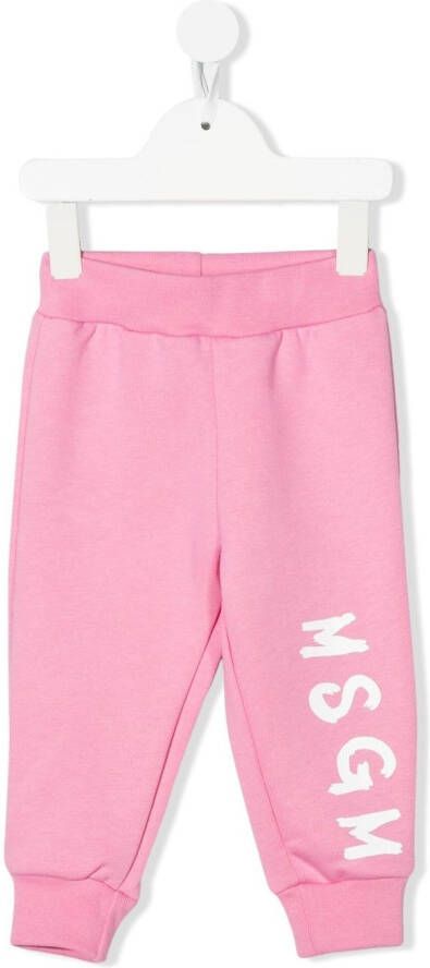 MSGM Kids Trainingsbroek met logoprint Roze