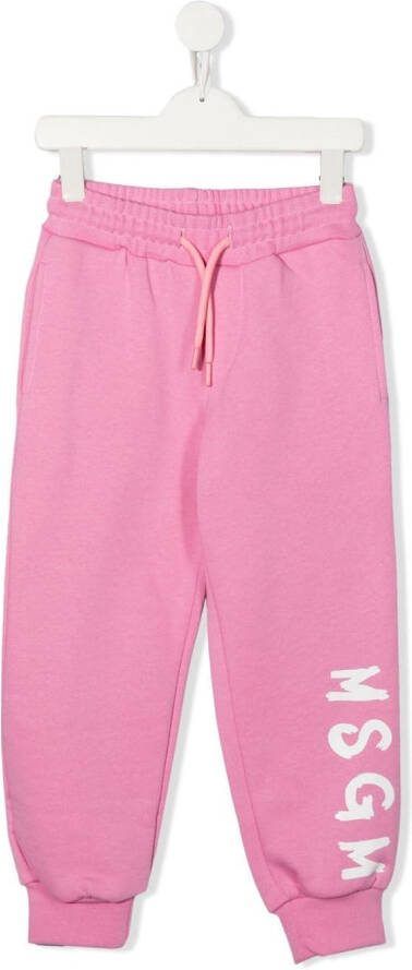 MSGM Kids Trainingsbroek met logoprint Roze