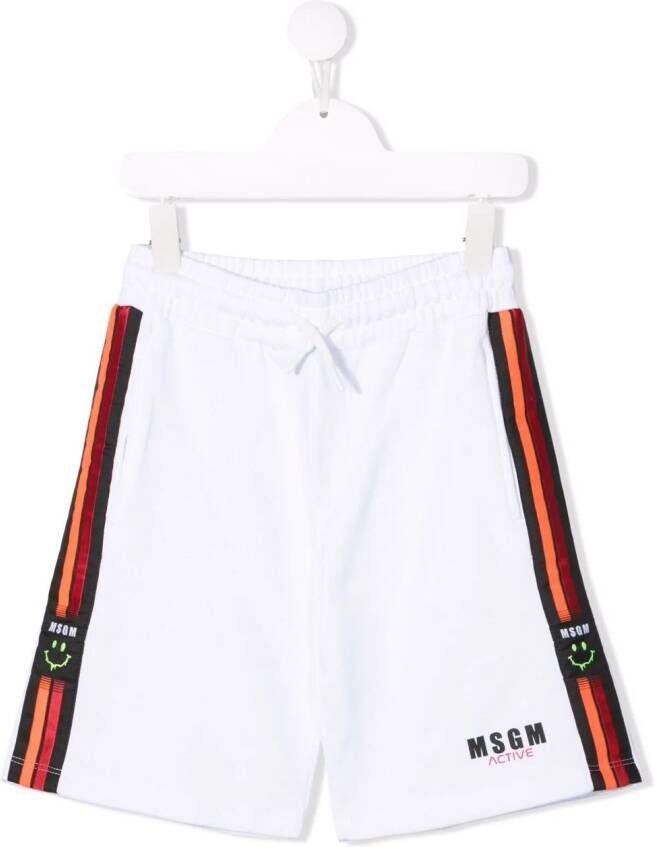 MSGM Kids Trainingsshorts met zijstreep Wit