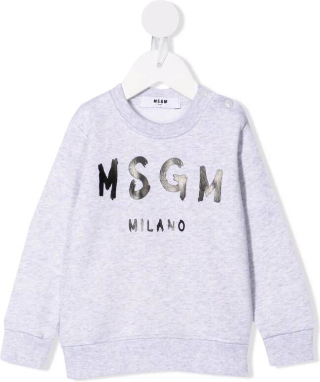 MSGM Kids Trui met logoprint Grijs