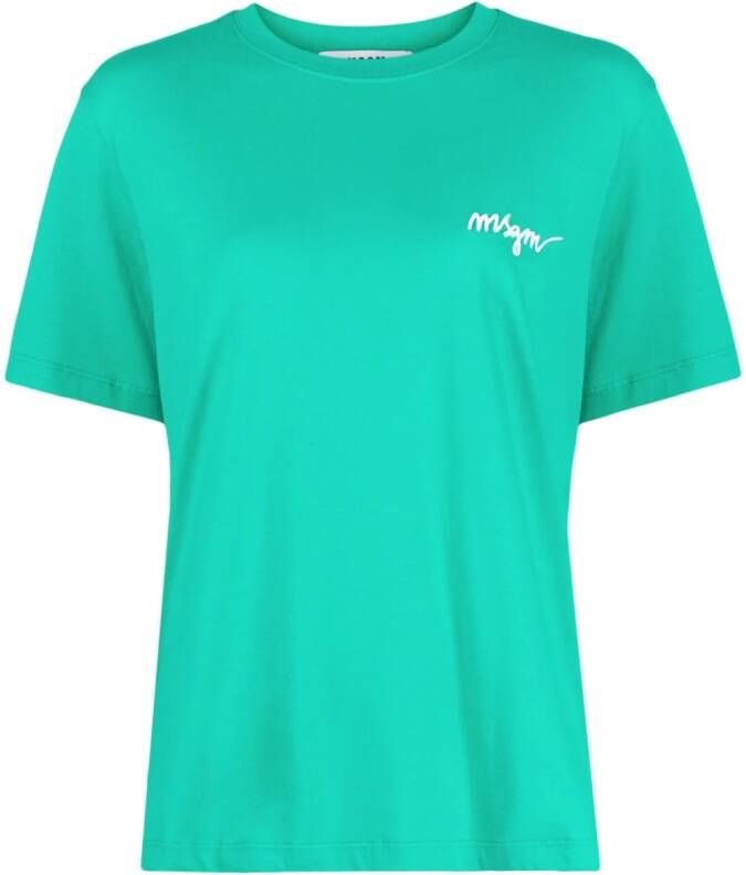 MSGM T-shirt met geborduurd logo Groen