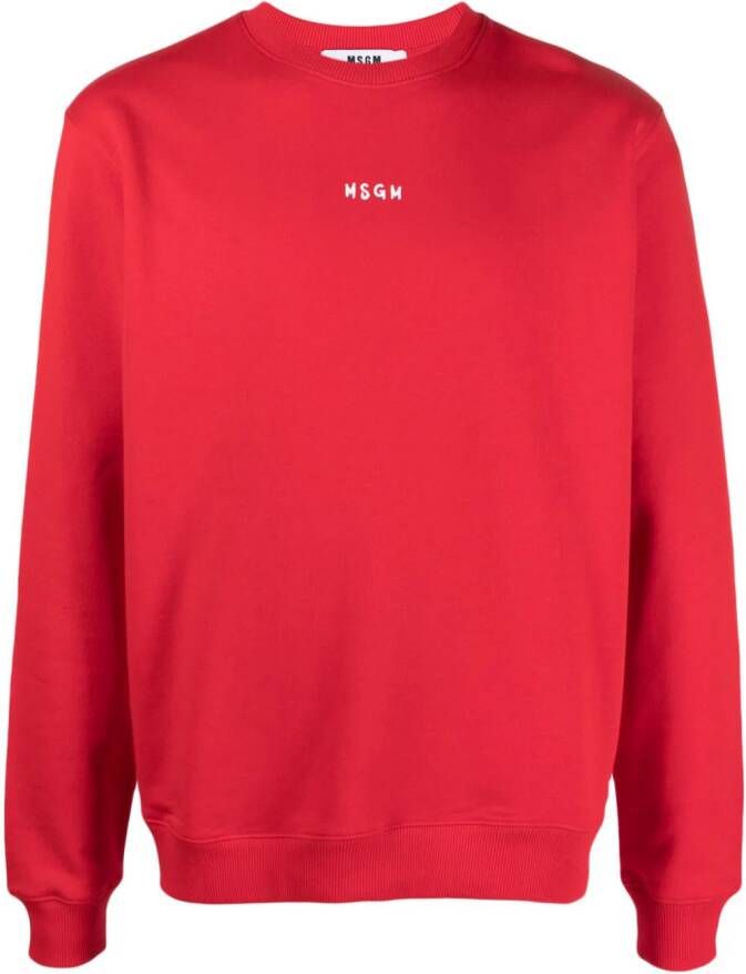 MSGM Sweater met logoprint Rood