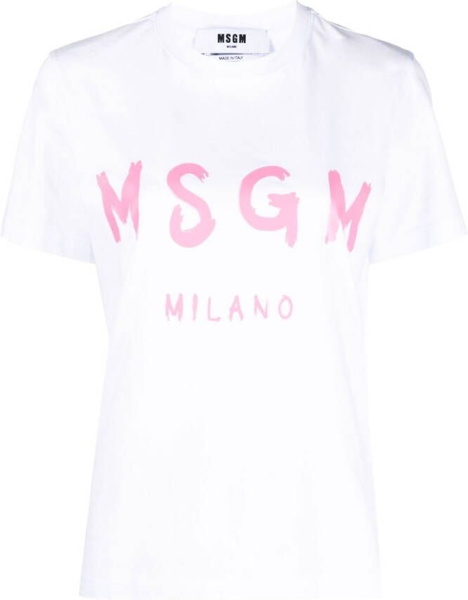 MSGM T-shirt met logoprint Wit