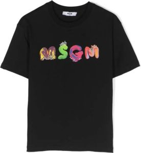 MSGM T-shirt verfraaid met kristallen Zwart