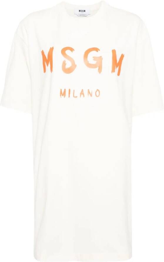 MSGM T-shirtjurk met logoprint Oranje
