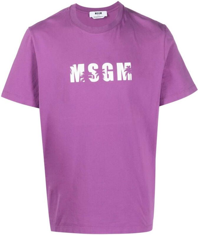 MSGM T-shirt met logoprint Paars