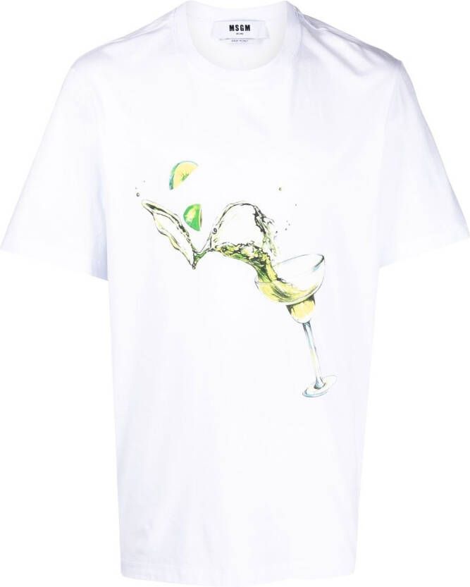 MSGM T-shirt met logoprint Wit