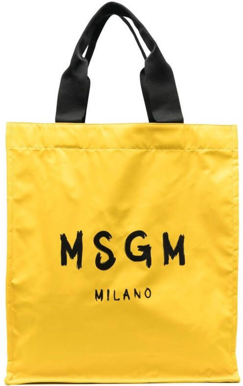 MSGM Shopper met logoprint Geel