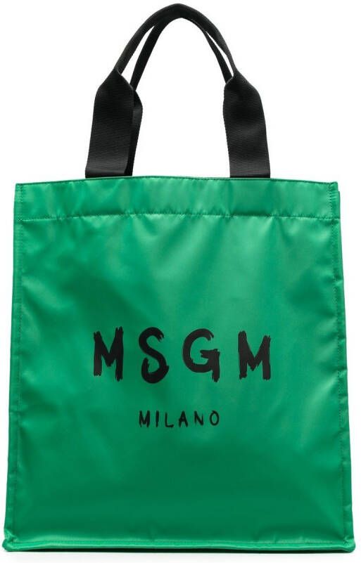 MSGM Shopper met logoprint Groen