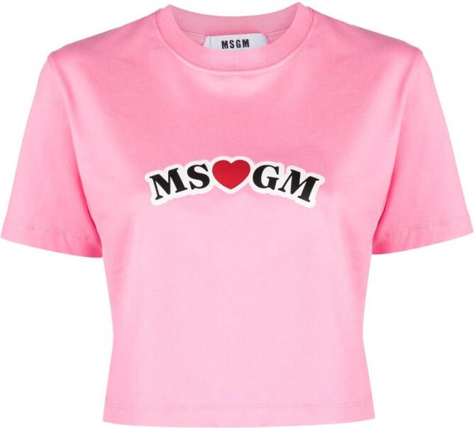 MSGM T-shirt met logo Roze