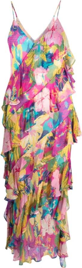 MSGM Maxi-jurk met bloemenprint Roze