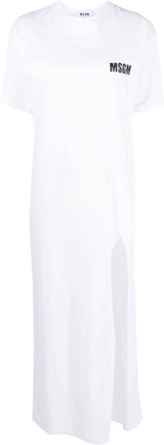 MSGM Maxi-jurk met logoprint Wit