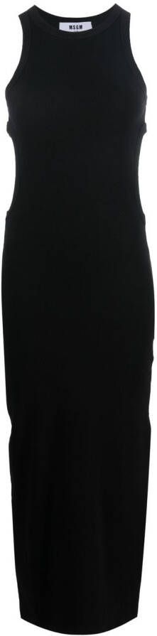 MSGM Maxi-jurk met uitgesneden detail Zwart