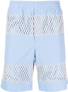 MSGM Shorts met mesh vlakken Blauw