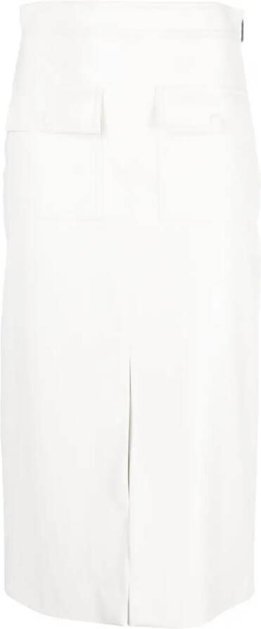 MSGM Midi-rok van imitatieleer Wit