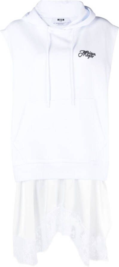 MSGM Mini-jurk met logoprint Wit