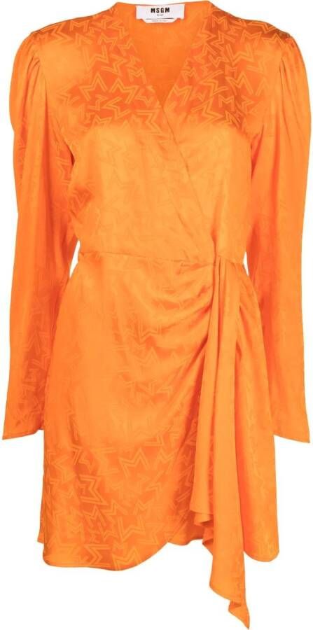 MSGM Mini-jurk met monogramprint Oranje