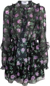 MSGM Mini-jurk met roosprint Zwart
