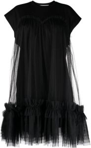 MSGM Mini-jurk met tule afwerking Zwart