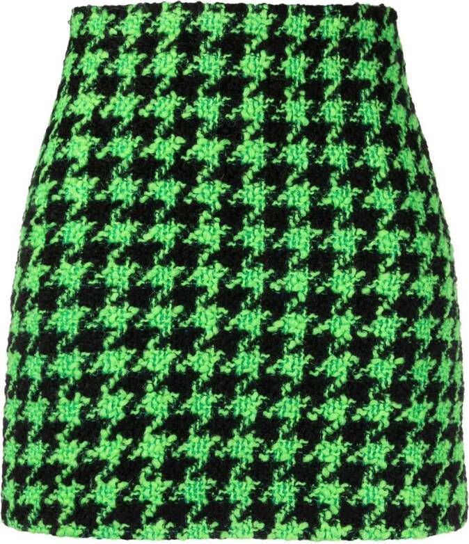 MSGM Mini-rok met pied-de-poule print Groen
