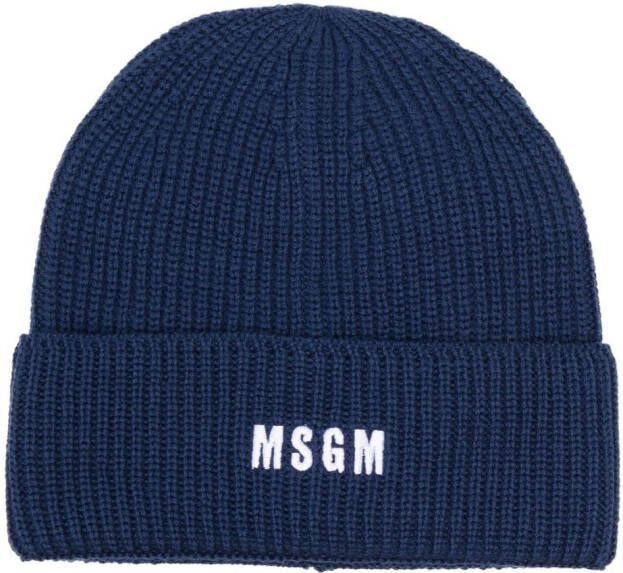 MSGM Muts met geborduurd logo Blauw