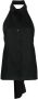 MSGM Blouse met open rug Zwart - Thumbnail 1