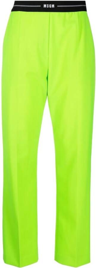 MSGM Pantalon met logotaille Groen