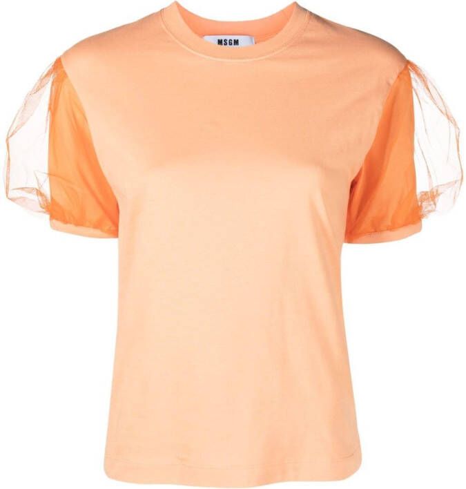 MSGM T-shirt met pofmouwen Oranje