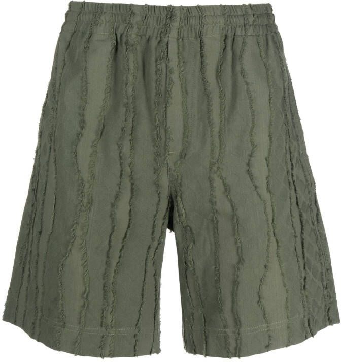 MSGM Shorts met gescheurd detail Groen