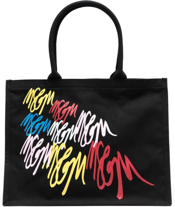 MSGM Schoudertas met logoprint Zwart