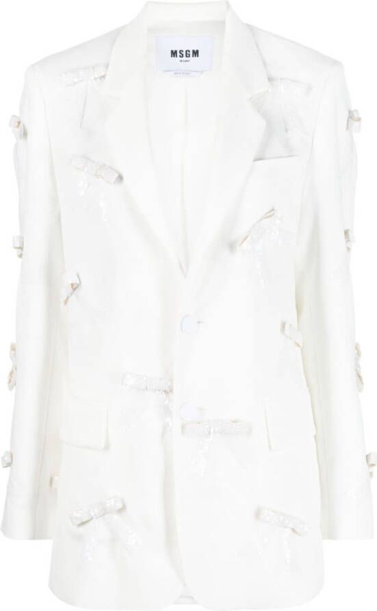 MSGM Blazer verfraaid met pailletten 02 WHITE