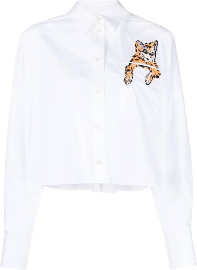 MSGM Blouse verfraaid met pailletten Wit
