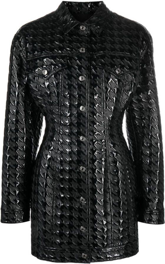 MSGM Shirtjack van imitatieleer Zwart