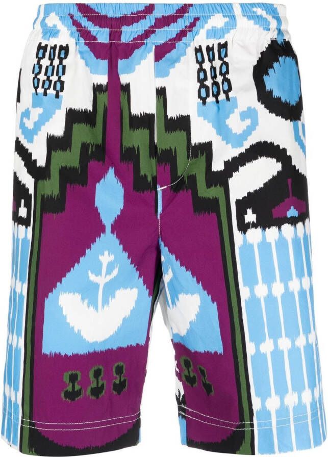 MSGM Shorts met grafische print Blauw