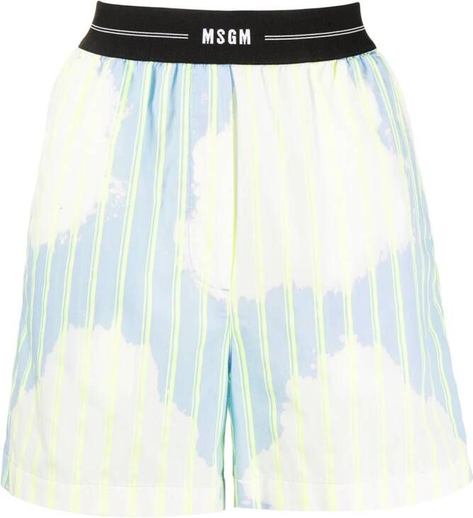 MSGM Shorts met logoprint Blauw