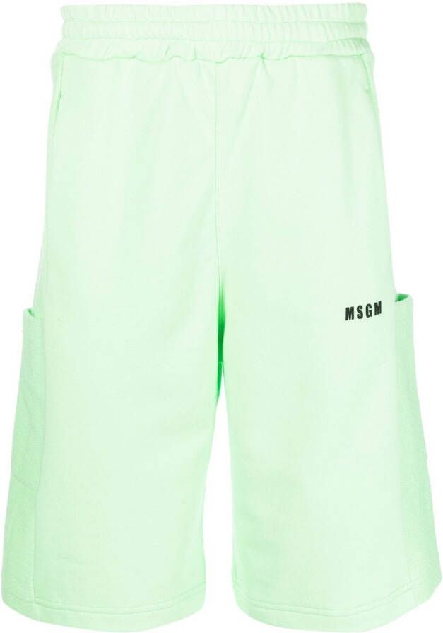 MSGM Shorts met logoprint Groen
