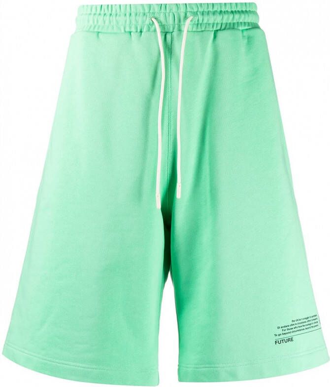 MSGM Shorts met logoprint Groen