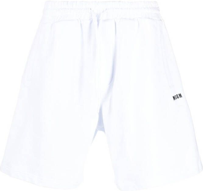 MSGM Shorts met logoprint Wit