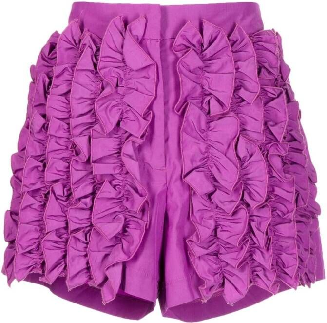 MSGM Shorts met ruches Paars