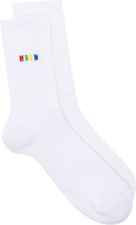 MSGM Sokken met geborduurd logo Wit