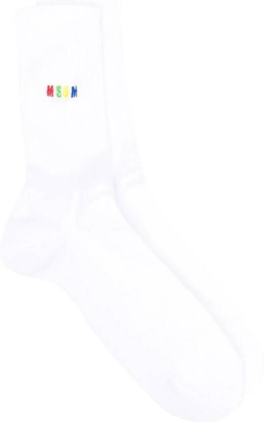 MSGM Sokken met geborduurd logo Wit