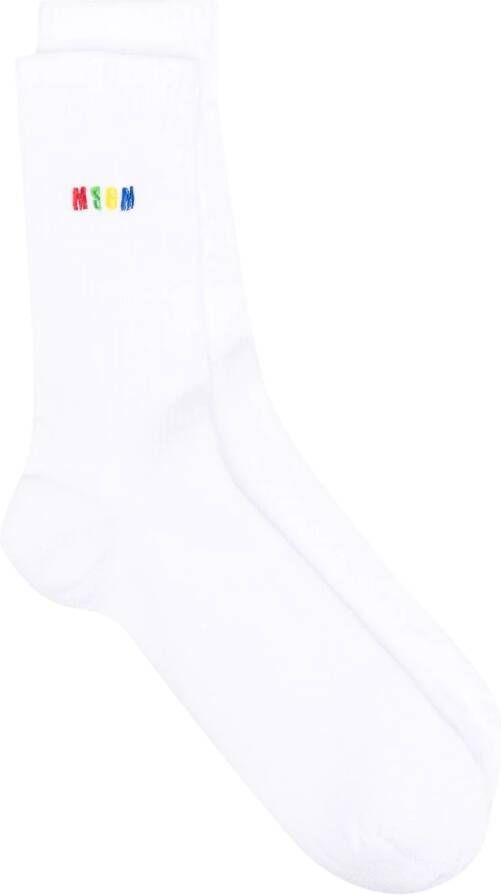MSGM Sokken met geborduurd logo Wit