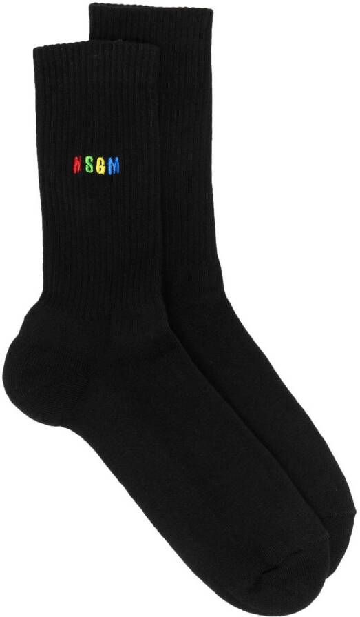 MSGM Sokken met geborduurd logo Zwart