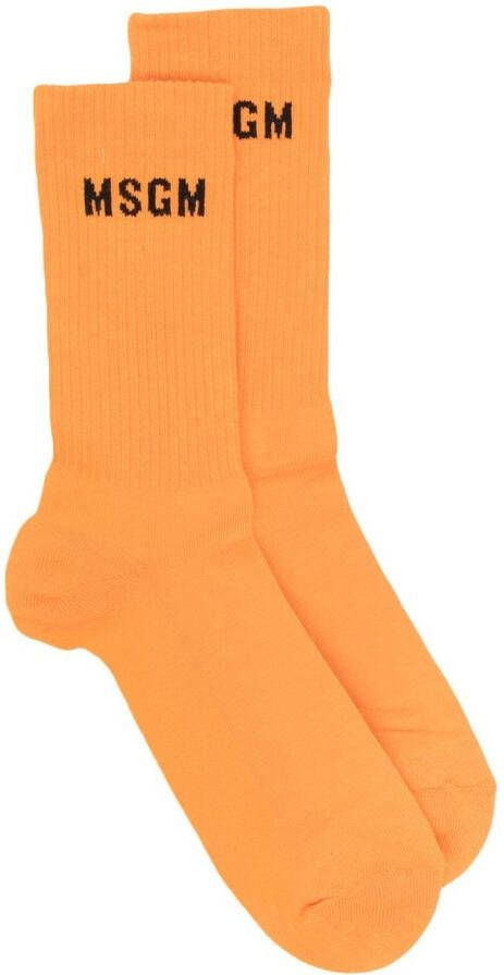 MSGM Sokken met intarsia logo Oranje