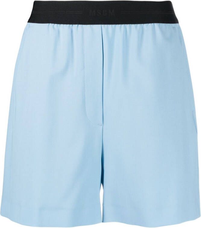 MSGM Shorts met logoband Blauw