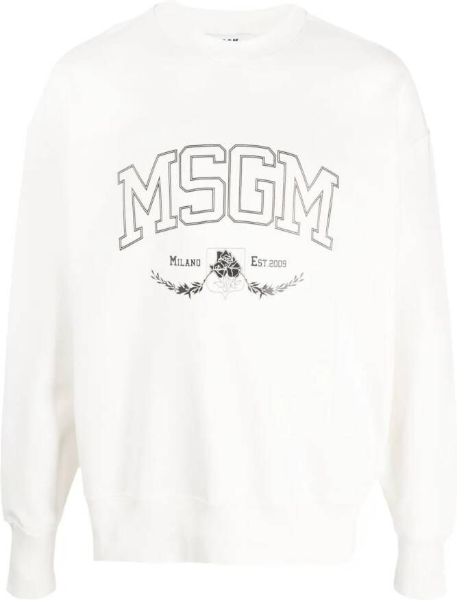 MSGM Sweater met logoprint Beige