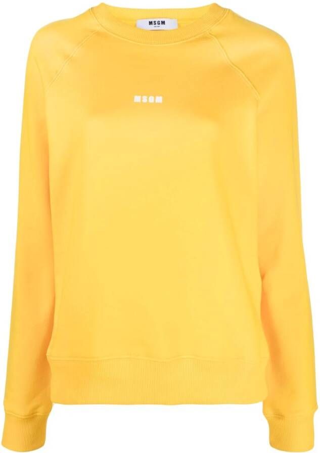 MSGM Sweater met logoprint Geel