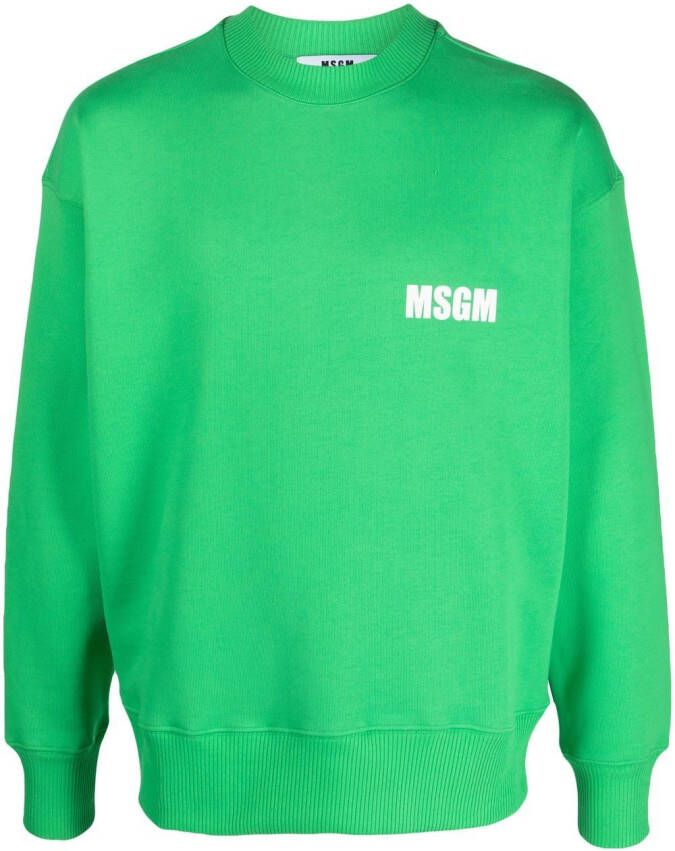 MSGM Sweater met logoprint Groen