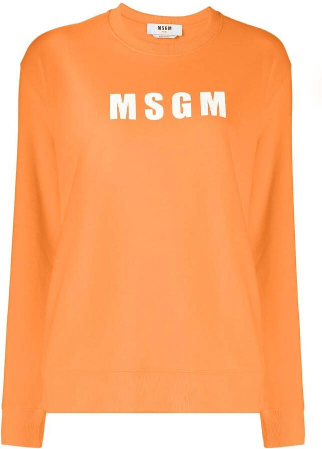 MSGM Sweater met logoprint Oranje